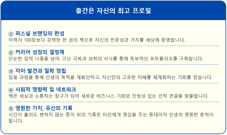 출간은 자신의 최고 프로필 1