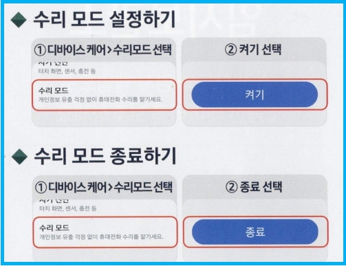 갤럭시 휴대폰 수리 개인정보 백업 방법 2 갤럭시 휴대폰 수리 개인정보 백업 방법 1