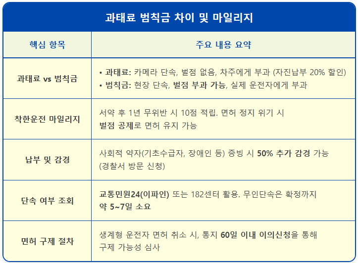 과태료 범칙금 차이 및 착한운전 마일리지 사용 2 과태료 범칙금 차이 및 착한운전 마일리지 사용 1