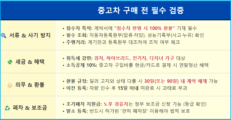 중고차 매매, 계약 사기 방지를 위한 특약 한 줄 2 중고차 매매, 계약 사기 방지를 위한 특약 한 줄 1