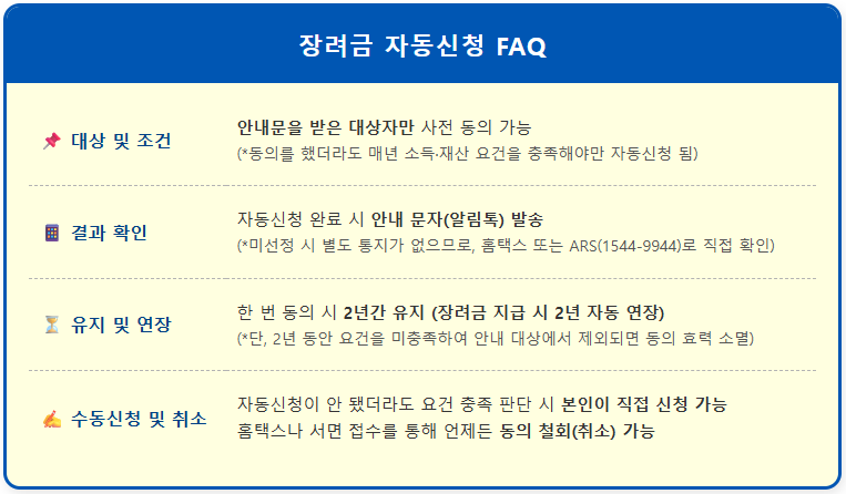근로장려금 자동신청 및 자주 묻는 질문 4