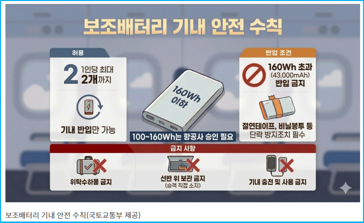 기내 보조배터리 충전 금지 2026년 항공 규정 2