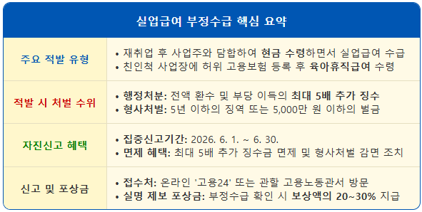 고용보험 실업급여 부정수급 처벌 및 유형 1