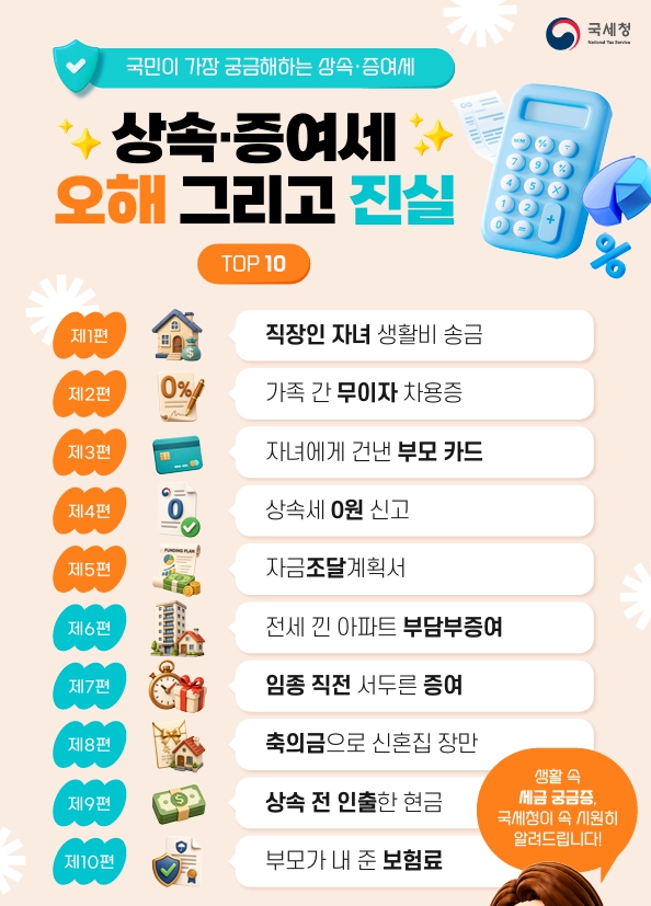 국세청, 국민이 궁금해하는 상속 증여세 2